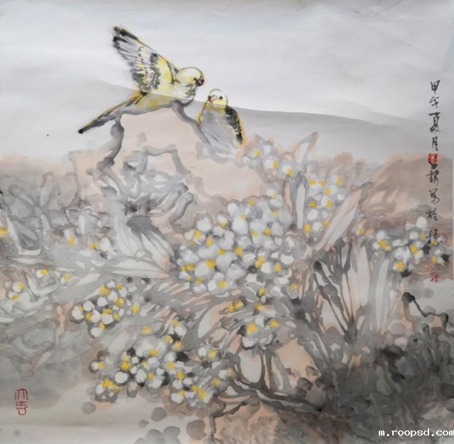 卢小根的作品《花间系列》。