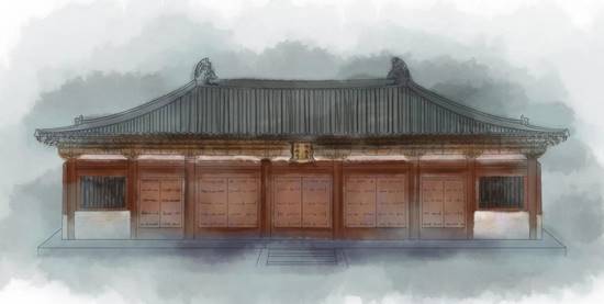 图五:团队成员绘画的佛光寺